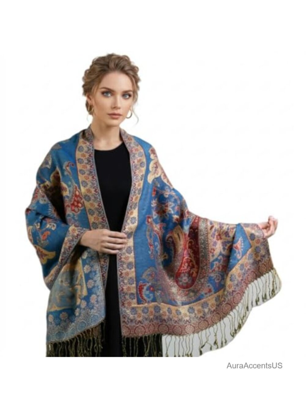 Paisley Pashmina Shawl Wrap Evening Dress Scarf Fringe